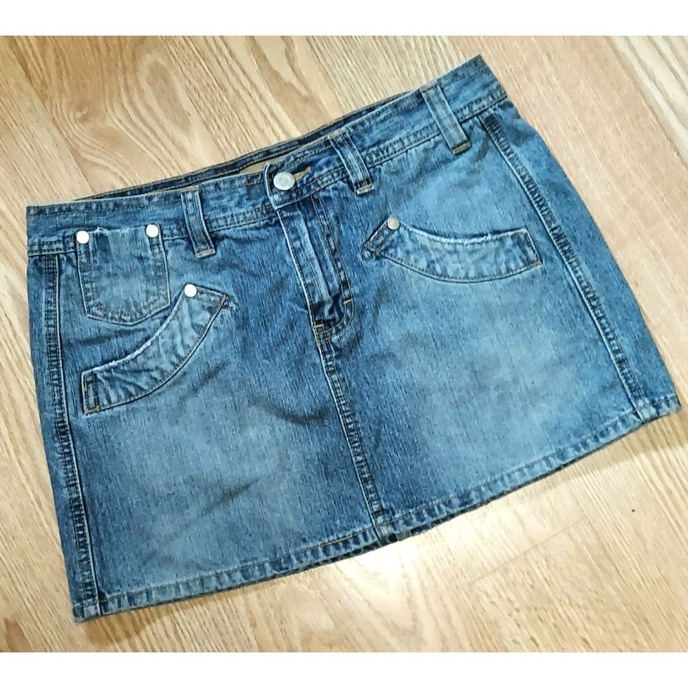 TOMMY JEANS Stretch Denim Jean Skirt Sz 5‎ Waist: 29" Womens Tommy Hilfiger Mini